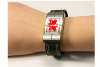 Metal and Leather Emergency Medical Records Bracelet